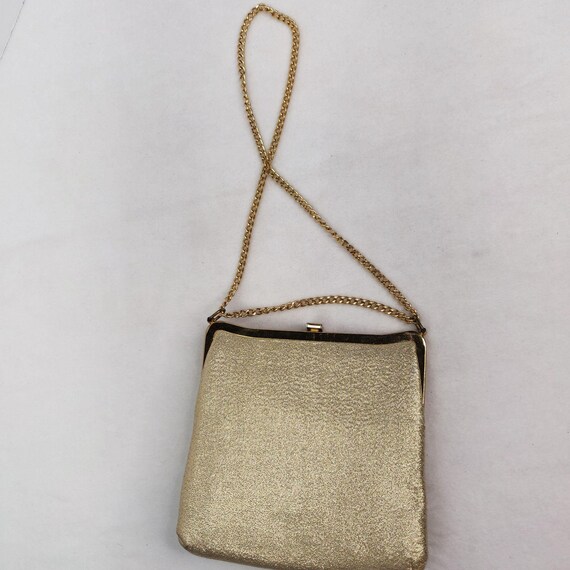 Vintage 1960s Gold Embellished Purse Evening Bag … - image 5