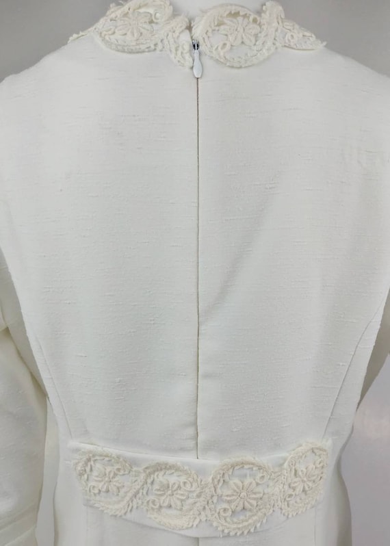 Vintage 1960s Ivory MOD Wedding Gown Empire Waist… - image 8