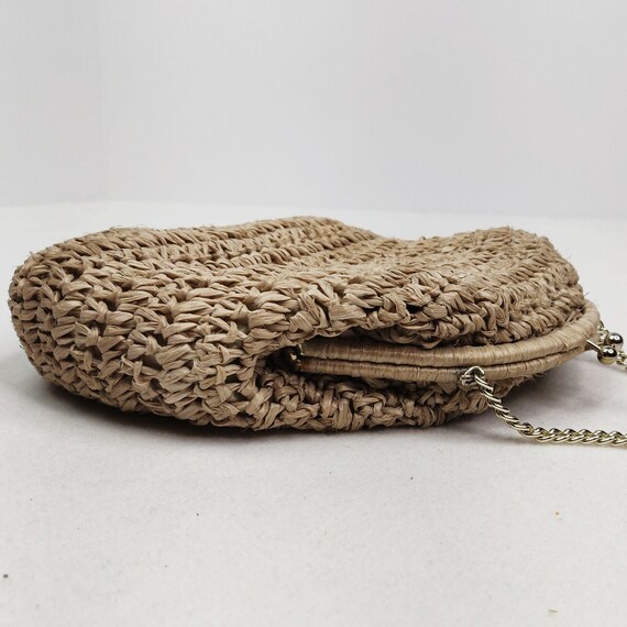 Vintage 1950s 60s Swiss Straw Purse Handbag Croch… - image 6