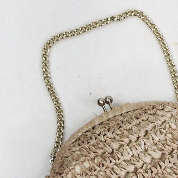 Vintage 1950s 60s Swiss Straw Purse Handbag Croch… - image 3
