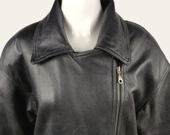 美品 real leather reversiable coat y2k Vintage Y2K Leather Coat in