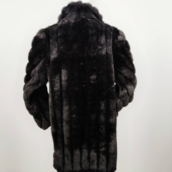 Vintage Mildred Pierce Faux Mink Black Drape Coat… - image 6