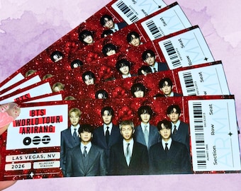 KPOP Arirang Tour Bulk Tickets | 50/100/200 | Red Glitter | Choose Your City | Freebies | Concert Keepsake | ARMY | Printed & Shipped