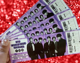 KPOP Arirang Tour Bulk Tickets | 50/100/200 | Purple | Choose Your City | Freebies | Concert Keepsake | ARMY | Printed & Shipped