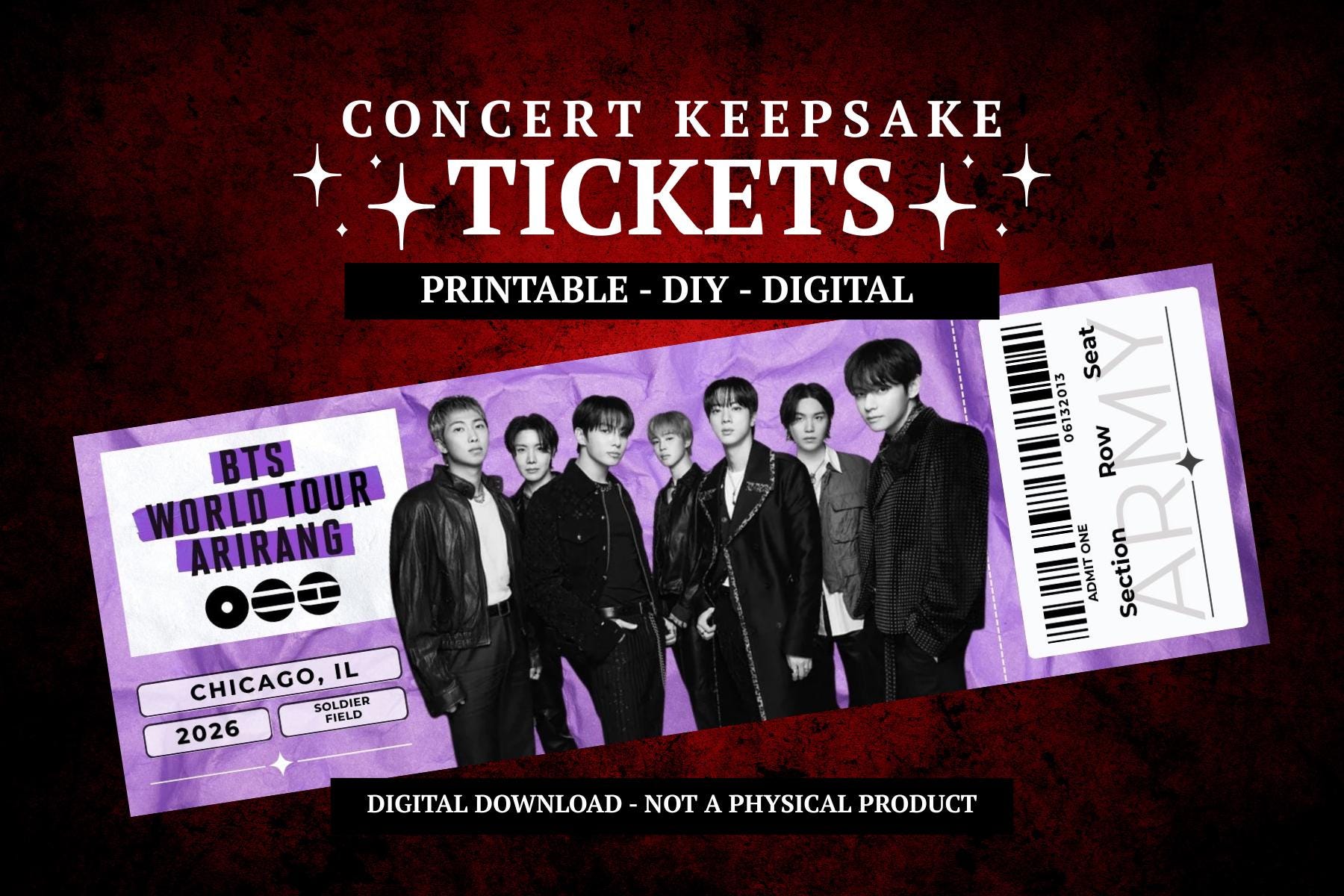 Bts Ticket Printable - Etsy