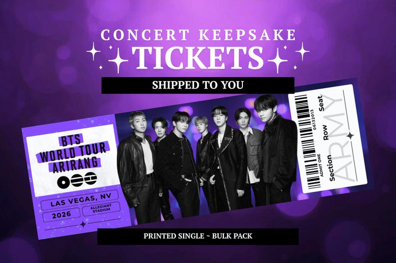 KPOP Arirang Tour Bulk Tickets | 50/100/200 | Choose Your City ...