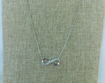 Sterling Silver Infinity Necklace, Romantic Jewelry, Sterling Silver Necklace, Valentine Necklace, Silver Necklace, Infinity Necklace , 925,