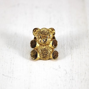 Teeny Tiny Textured Gold Plate Teddy Bear Lapel Pin, Teddy Bear Jewelry, Teddy Lover Gift, Christmas/ Valentine Gift, Non Gender Specific