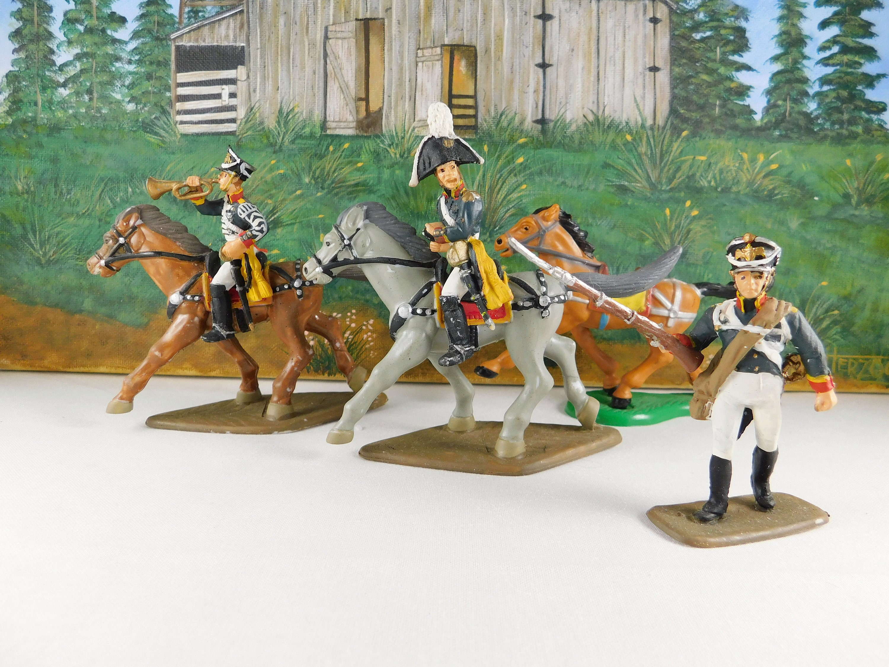 Magnifique cavalier soldat et cheval en plomb - Collection