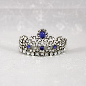 Vintage 1990s Purple & Clear Rhinestone Doll Tiara: Attached Comb, 1.25 X 2 Inches, Pristine, No Missing Stones