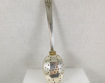 WM A. Rogers A1 Plus Silver Plate Tea Infuser Spoon in Everlasting Pattern, England, Early 1940's, Vintage Table Service, Serve Ware