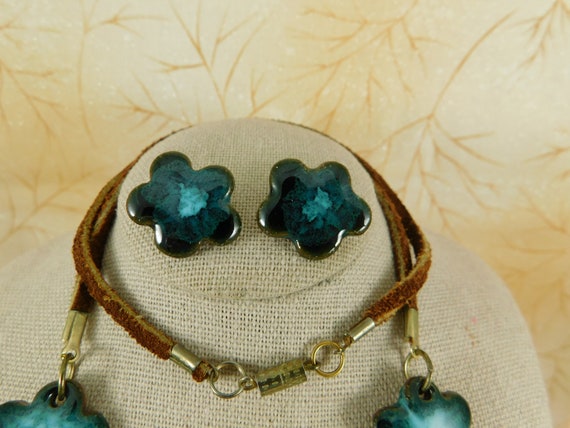 Stunning Hand Crafted Glazed Clay Bead Demi Parur… - image 4