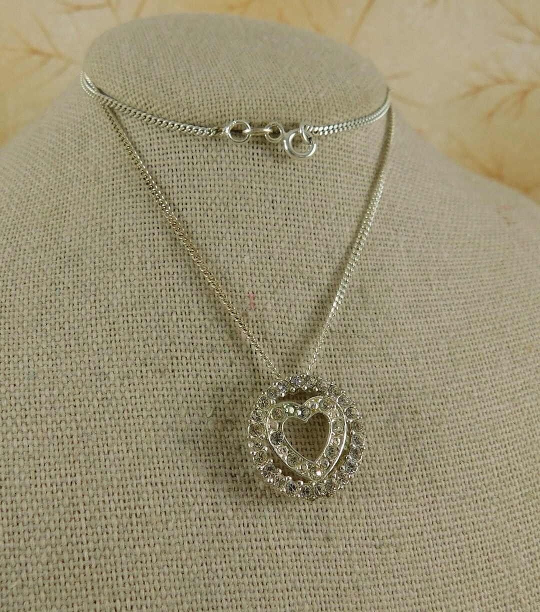 Sterling Silver & Crystal Pave' Heart in Circle Slide Pendant Necklace ...