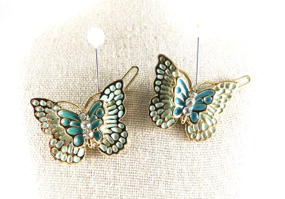 Vintage Jeweled Butterfly Barrette Amazon.com: 4PCS Vintage Butterfly Hair Clips for Hair  main image 3
