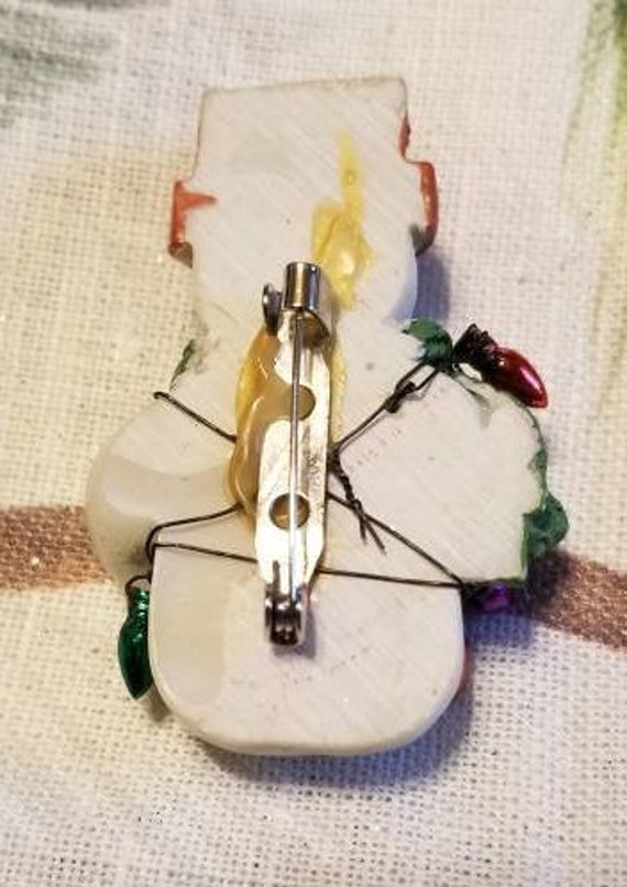 Snowman Putting Up Lights Brooch-Upcycled? Snowma… - image 4
