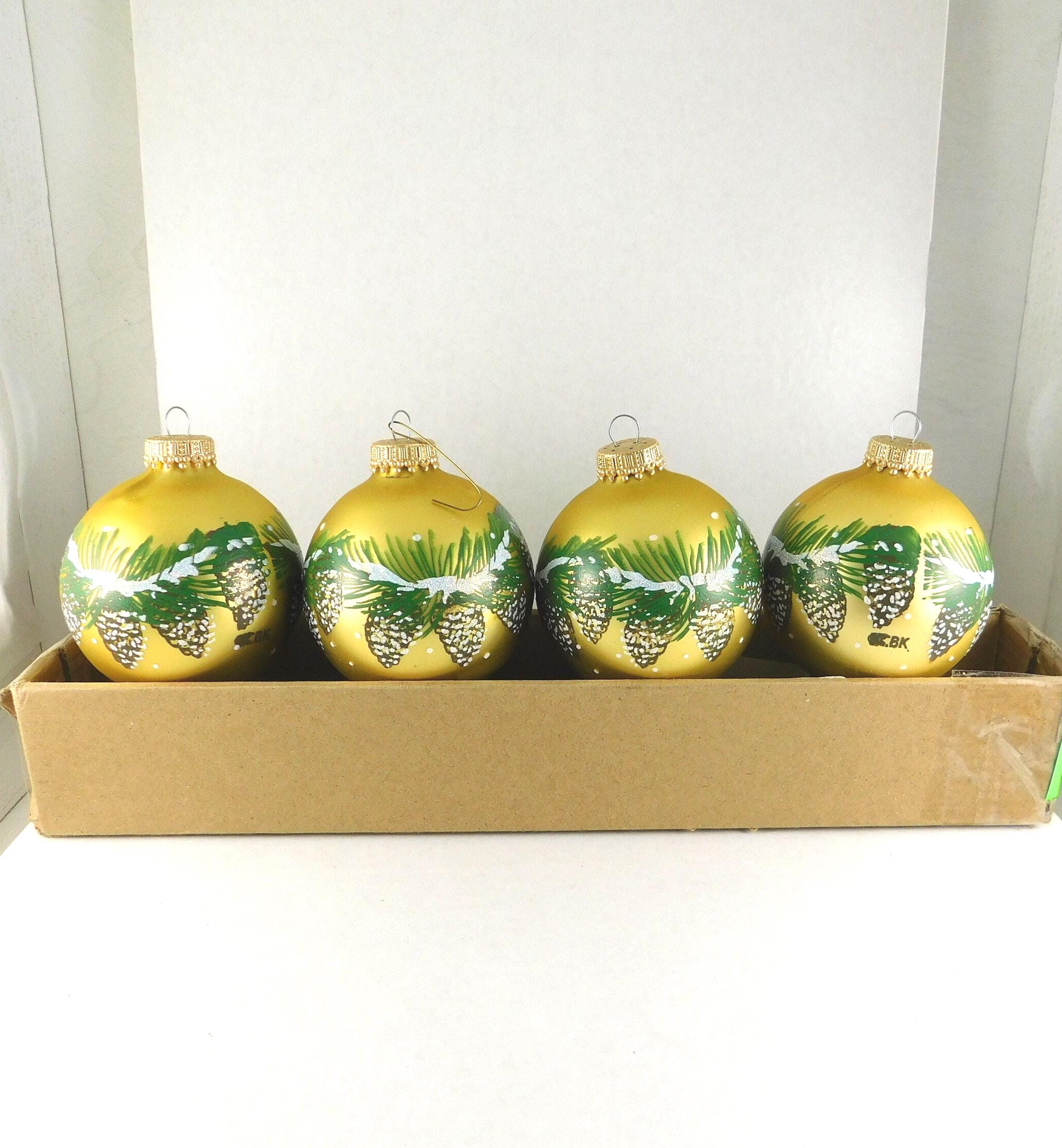 その他 Golden Christmas selfish volume 03.5 Beautiful Set of 4 Exquisitely Detailed, Hand Painted, Gold