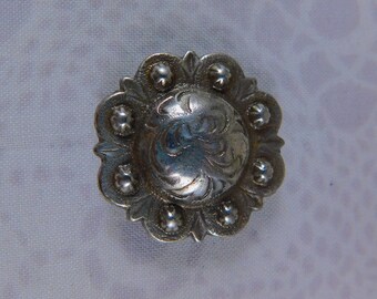 German Silver Rosette for Saddle, Bridle, or Halter.....Screw on Back.....1-1/4" in Diameter, Horse Tack Adornments, German Silver, Rosettes