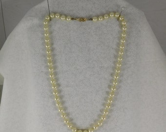 Quality Glass Faux Pearl Necklace, Pearl Wedding Necklace, Bridal Wear, Bridal Jewelry, Wedding Jewelry, String of Pearls