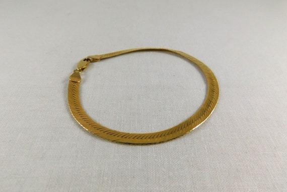 14KT Gold Herringbone Chain Bracelet, 5.62 Grams,… - image 4