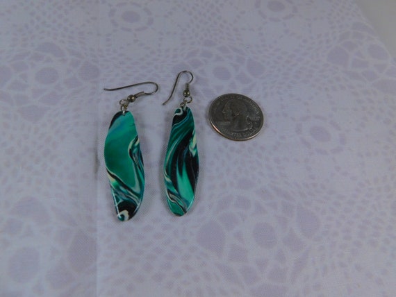 Stunning Hand Crafted Malachite Green & Black Pol… - image 4