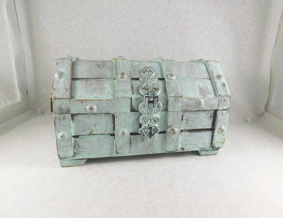 Vintage '70s Handmade Wood Jewelry Chest: Victorian Style Hardware, Red Velvet Interior