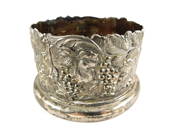 Vintage Godinger Silver Plated Wine Steward: Grape & Vine Candleholder