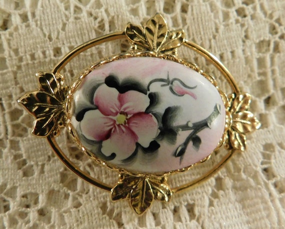 Antique hand painted porcelain jewelry best sale