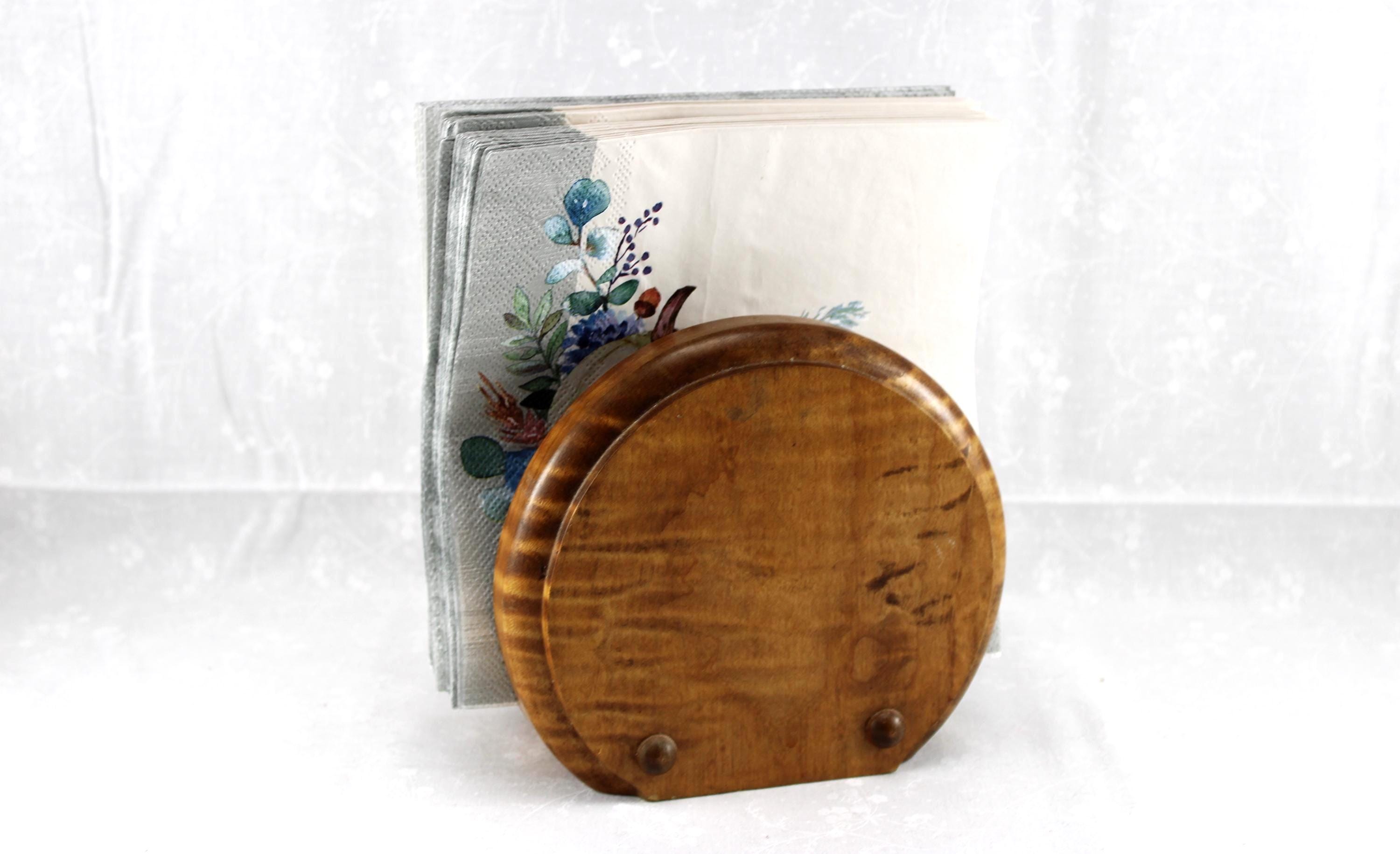 Beautiful Vintage Maple Burl Napkin Holder, Hand Crafted, Napkin Caddy, Table Decor, Kitchen/Dining Room, Lodge/Cabin Style/Country