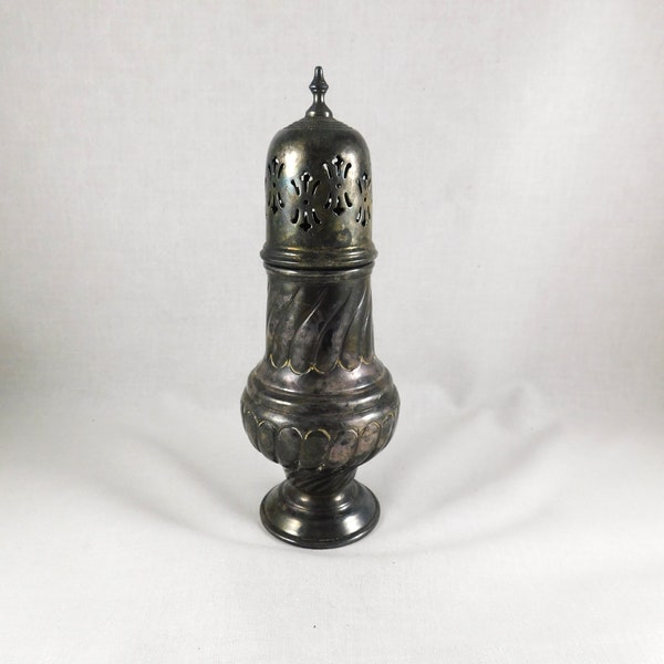 Antique Hand Chased Alpha Plate Sugar Shaker/Caster by Sheffield Co. England, Early 1900's, Antique Tableware/Serveware, Silver Plate