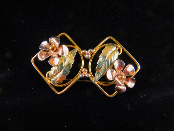 Stunning Original 30's Black Hills Gold Brooch-Ste