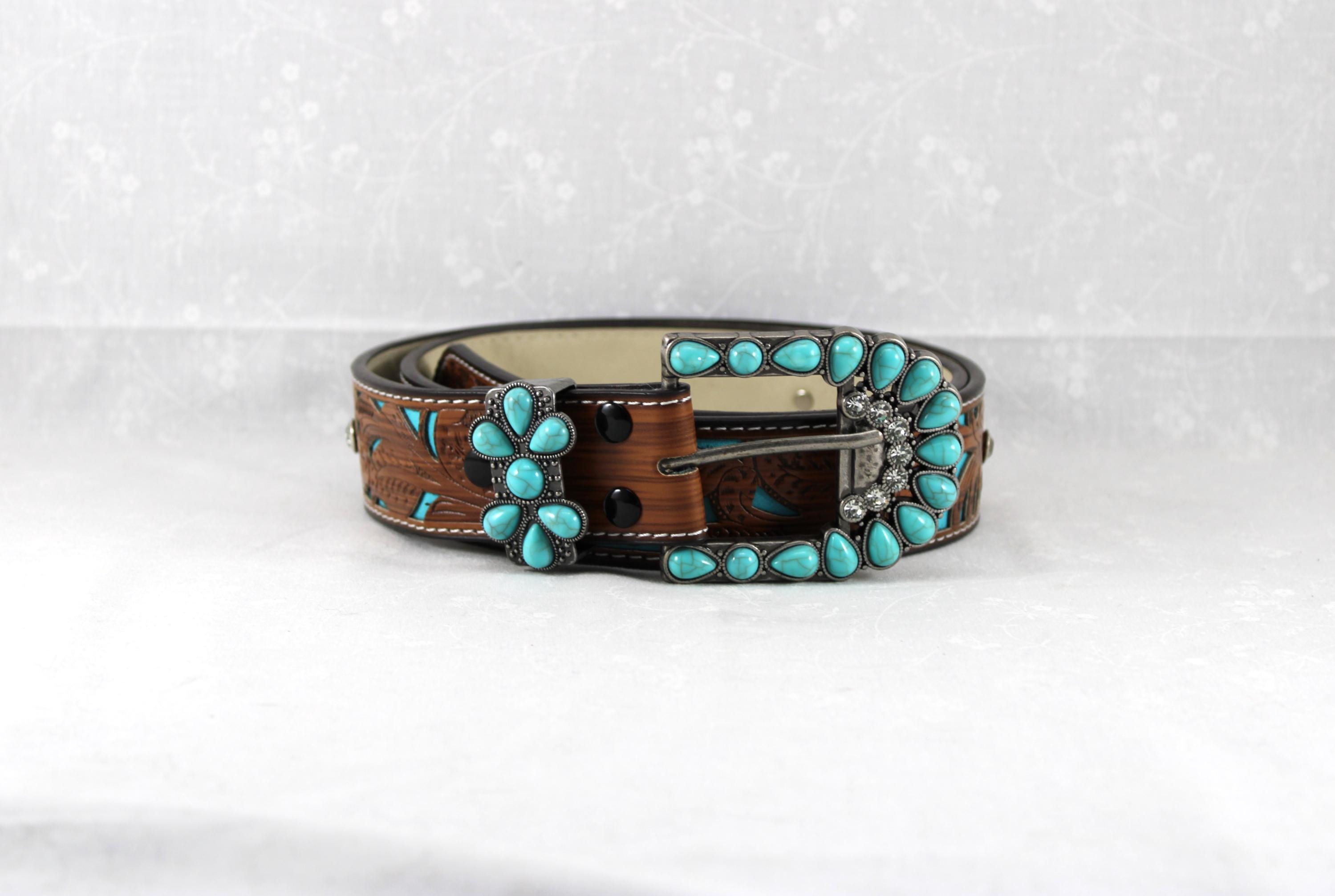 Vintage Carhartt Western Belt Turquoise Boho Cowgirl Southwest Y2K Women main image 4