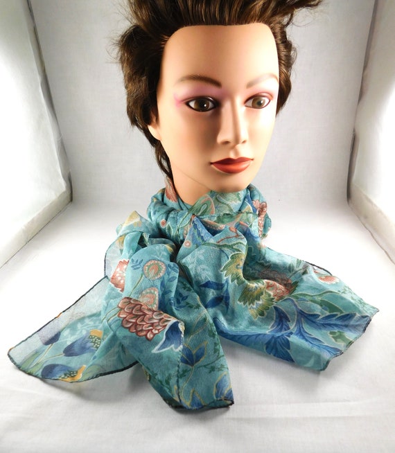 Beautiful Japanese Silk Chiffon Scarf/Shawl in Tea