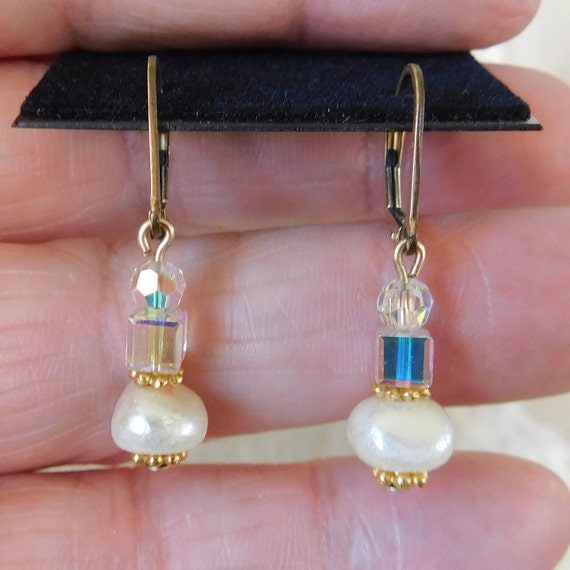 Swarovski Crystal and Freshwater Pearl Earrings, … - image 3