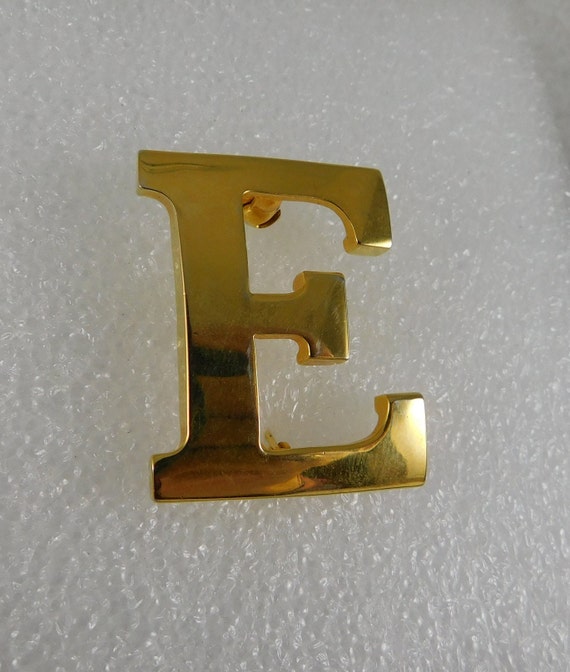 Gold Plated Anne Klein Monogrammed "E" Brooch/Pin,