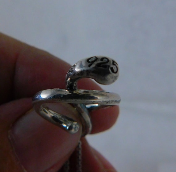 Vintage '90s Sterling Silver Treble Clef Pendant … - image 5