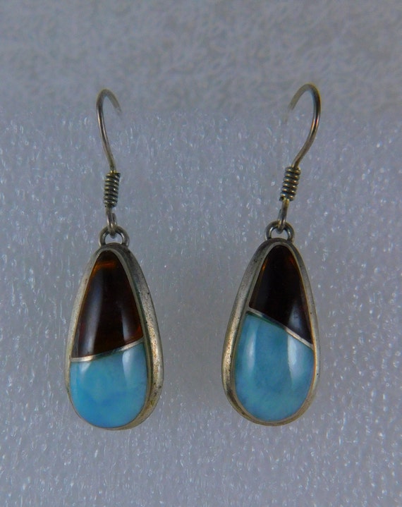 Southwest Style Sterling Silver, Amber & Chalcedo… - image 3