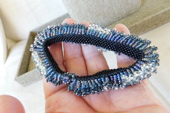 Hand Crafted Beaded Caterpillar Bracelet, Hand Be… - image 3