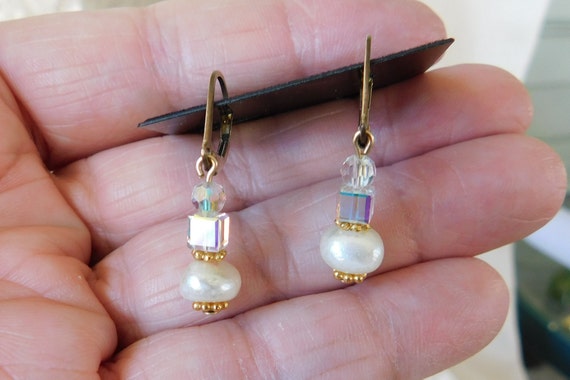 Swarovski Crystal and Freshwater Pearl Earrings, … - image 2