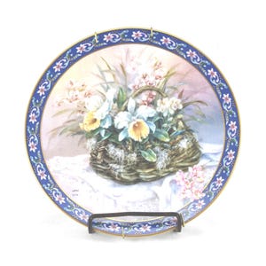 Vintage 1993 Lena Liu Orchids Collector Plate: Orchids, Signed Floral Art