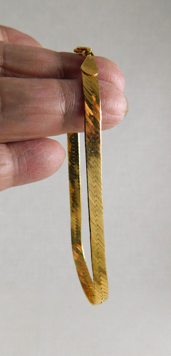 14KT Gold Herringbone Chain Bracelet, 5.62 Grams,… - image 3