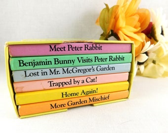 1983 „Little Treasury of Peter Rabbit“, Set mit sechs Büchern, illustriert von Beatrix Potter, herausgegeben von Chatham River Press, Kinderbuchset