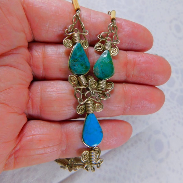 Wire Bead Necklace Etsy