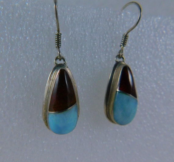 Southwest Style Sterling Silver, Amber & Chalcedo… - image 4