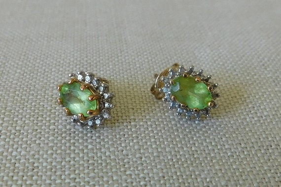 Genuine Peridot Vermeil Stud Earrings, August Bir… - image 3