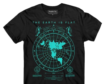 Flat Earth Map t-shirt, Earth is flat, Firmament, NASA lies, New World Order