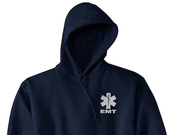 EMT Navy hoody, REFLECTIVE logo soft fabric, Medical Emergency, First Responder