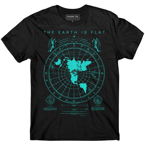 Flat Earth Map t-shirt, Earth is flat, Firmament, NASA lies, New World Order