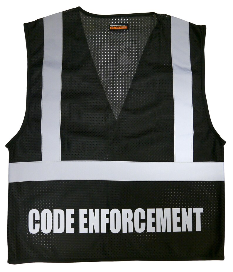 Code Enforcement Safety Vest Black REFLECTIVE Design High Etsy