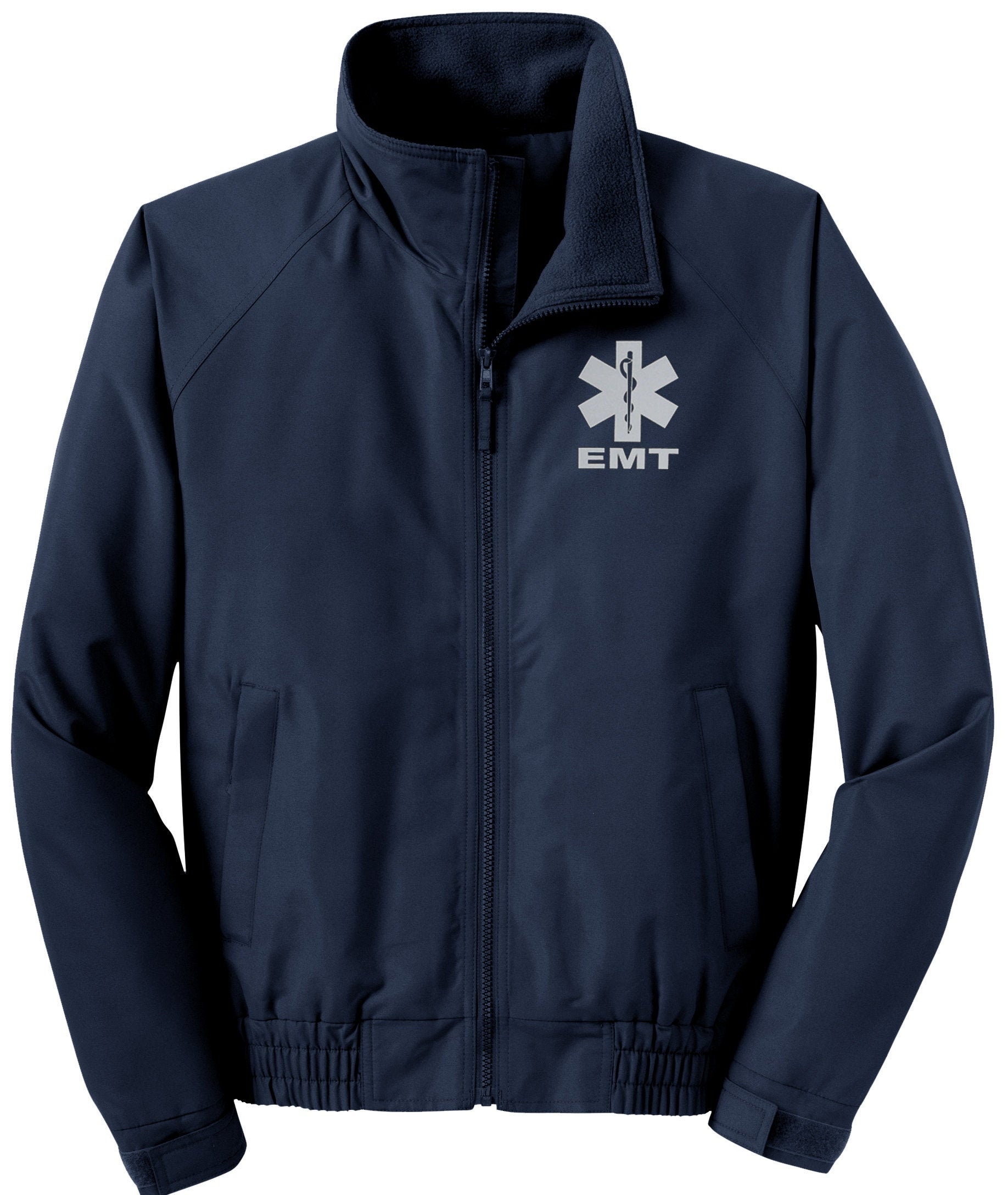 EMT Navy Economy Jacket REFLECTIVE Logo Fleece Lining Emergency