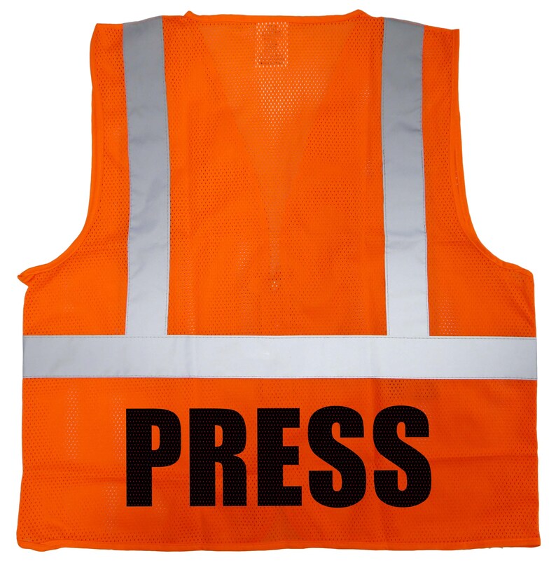 PRESS Safety Vest News Reporter Vest Journalist Vest Media Etsy